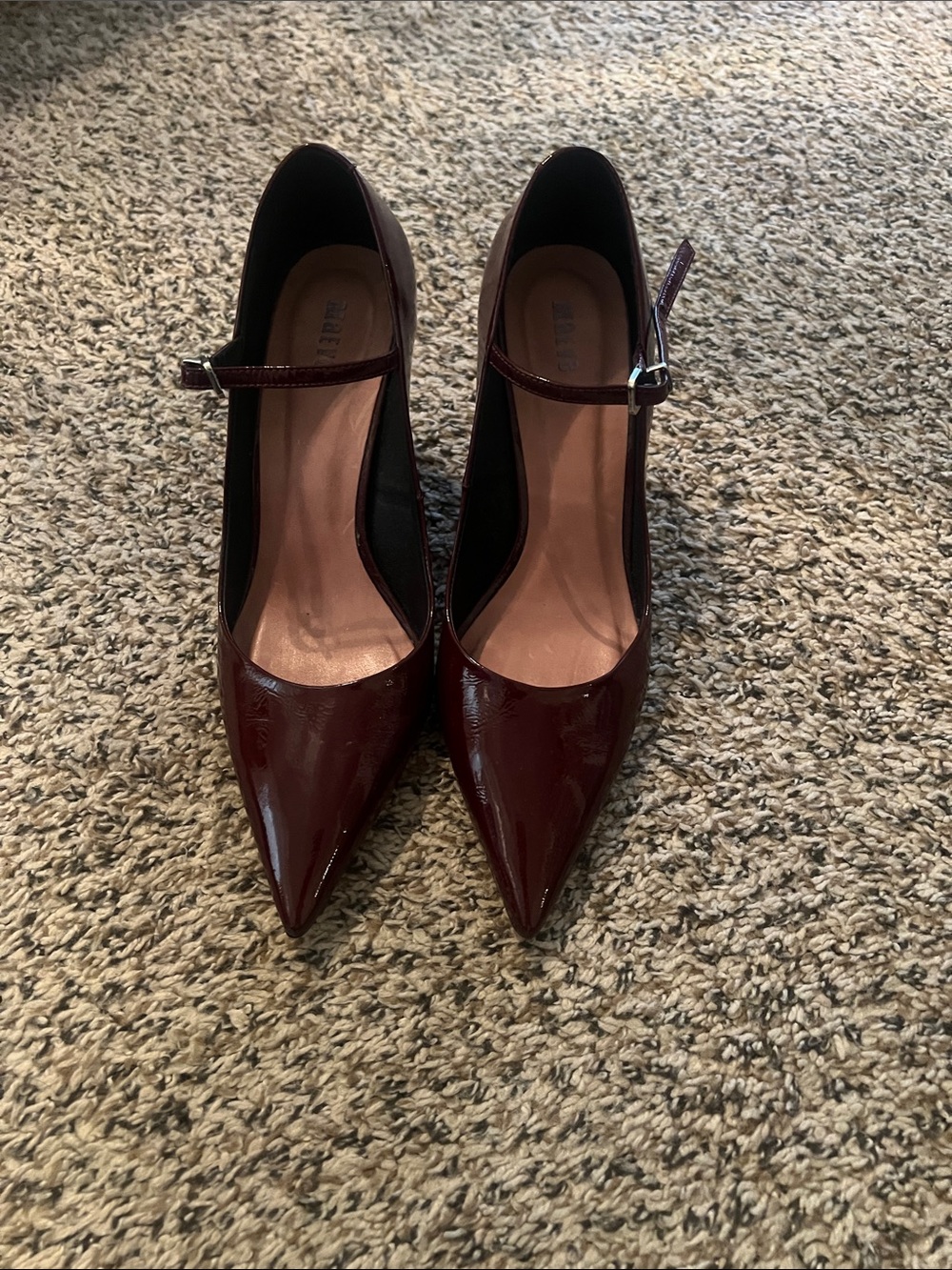 Anthropologie Patent Mary Jane Pumps in Burgundy